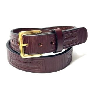 Boxed Brown Premium Heavy Leather Belt