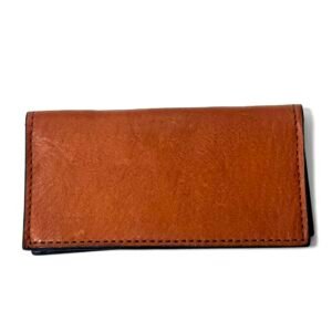 Bison Brown Leather Checkbook Cover