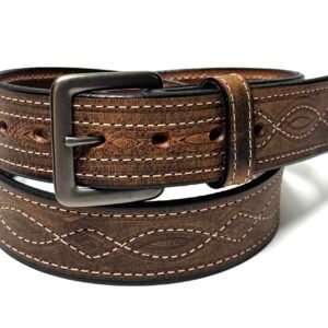 Water Buffalo Crazy Horse Figure 8 Stitch Leather Belt