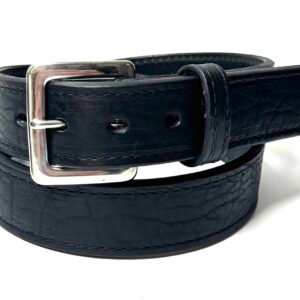 Bison Black Premium Heavy Leather Belt