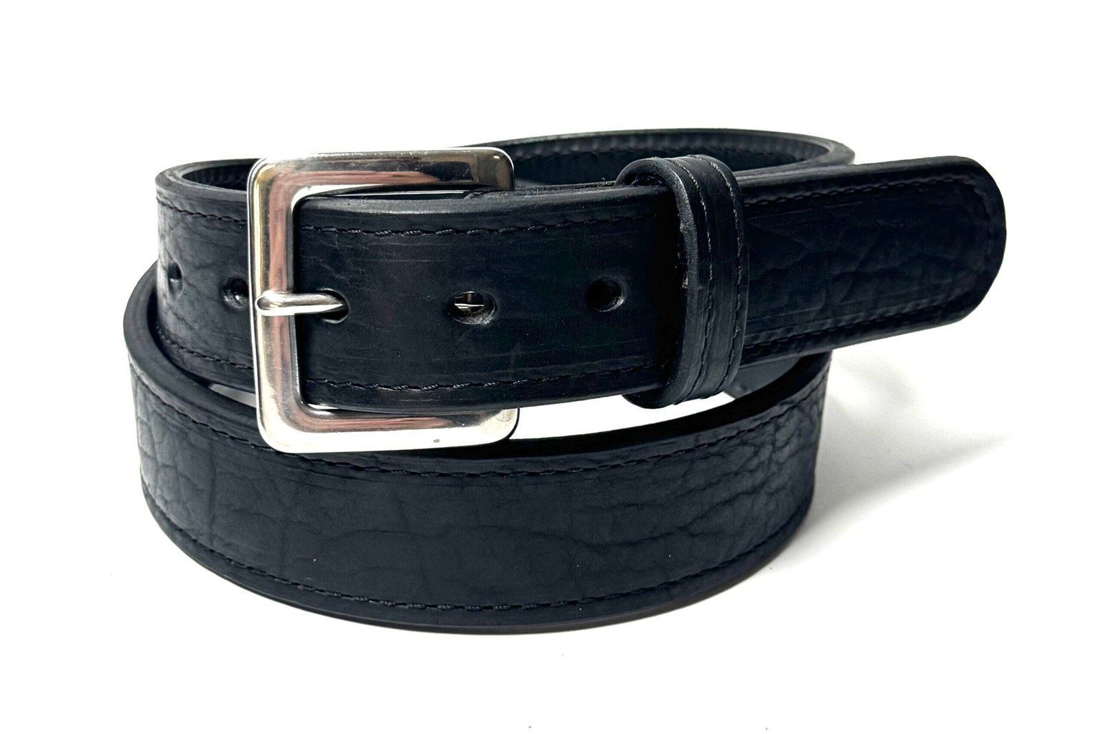 Bison Black Premium Heavy Leather Belt