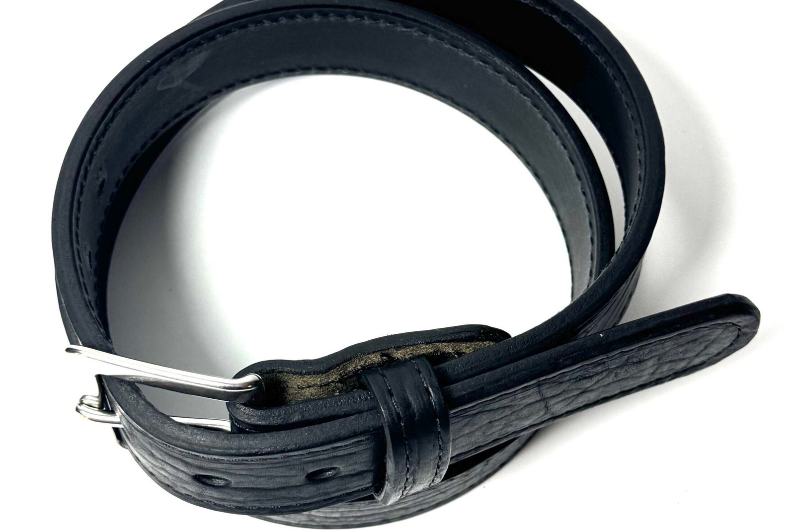Bison Black Premium Heavy Leather Belt - Image 2