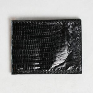Lizard Black Leather Bifold