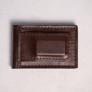 Water Buffalo Standard Brown Leather Money Clip Bifold