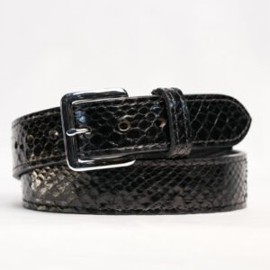 Python Black Leather Belt