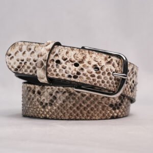 Python Snakeskin Leather Belt – Handmade Exotic Full Grain Belt (USA Made)