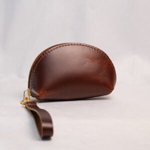 Brown Leather Taco Design Purse