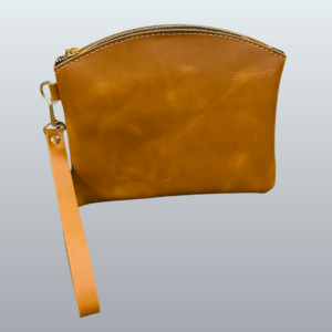 Mustard Round Top Leather Purse