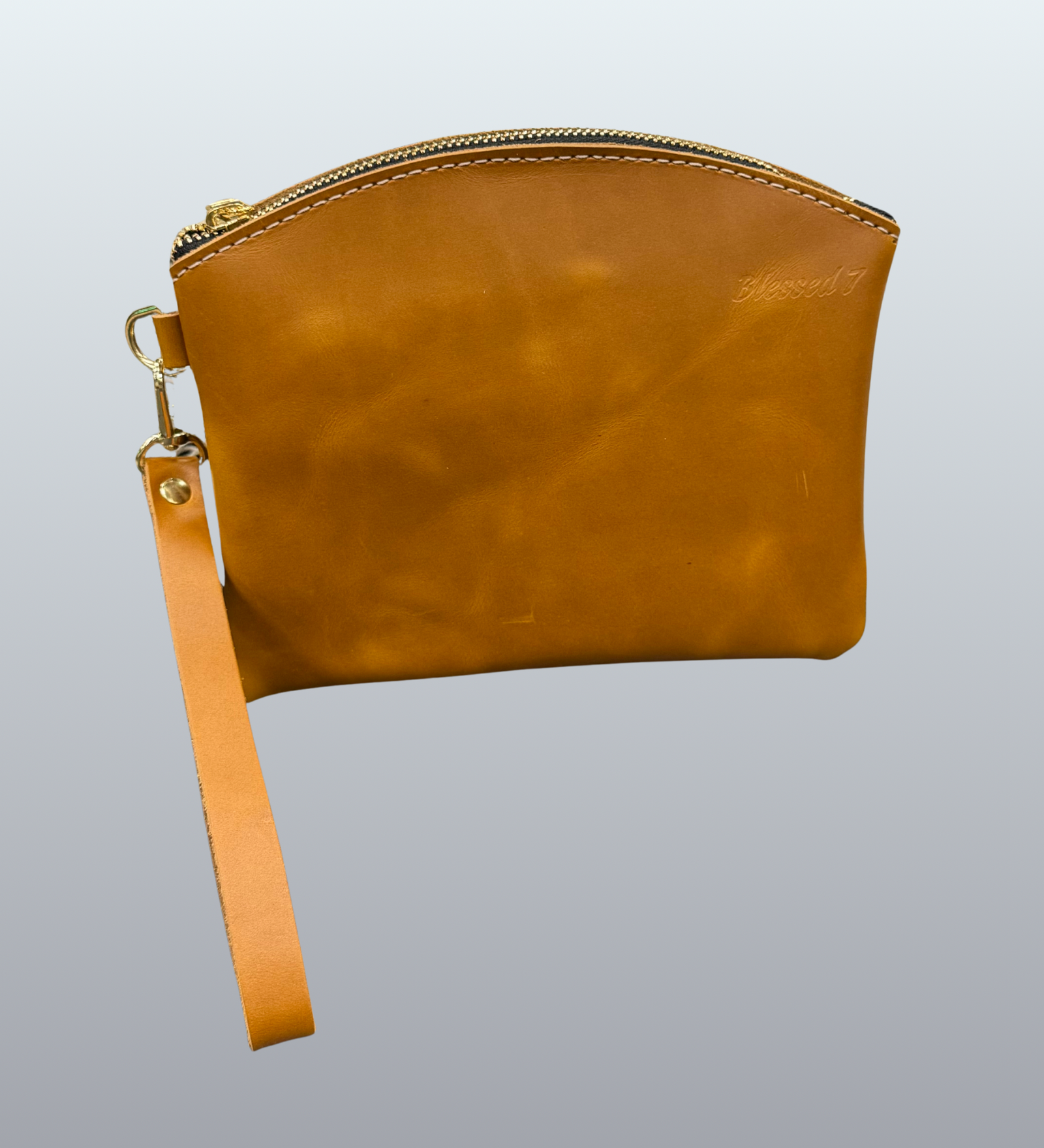 Mustard Round Top Leather Purse