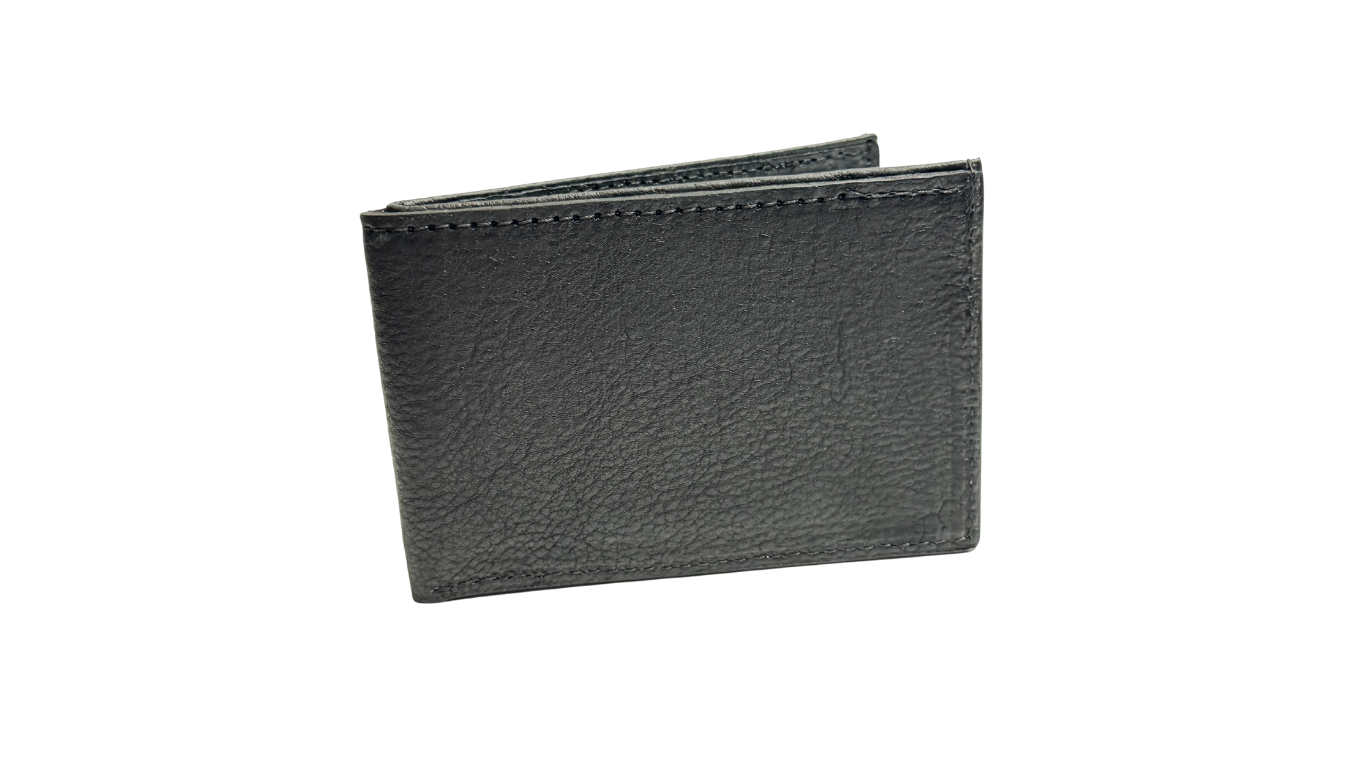 Small Leather Bifold Wallet | Amish Made | Bison, Ostrich & Gator Leather Wallet - Image 2