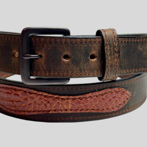 Crazy Horse with Cognac Gator Leather Belt