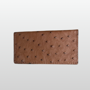 Ostrich Brown Checkbook Cover