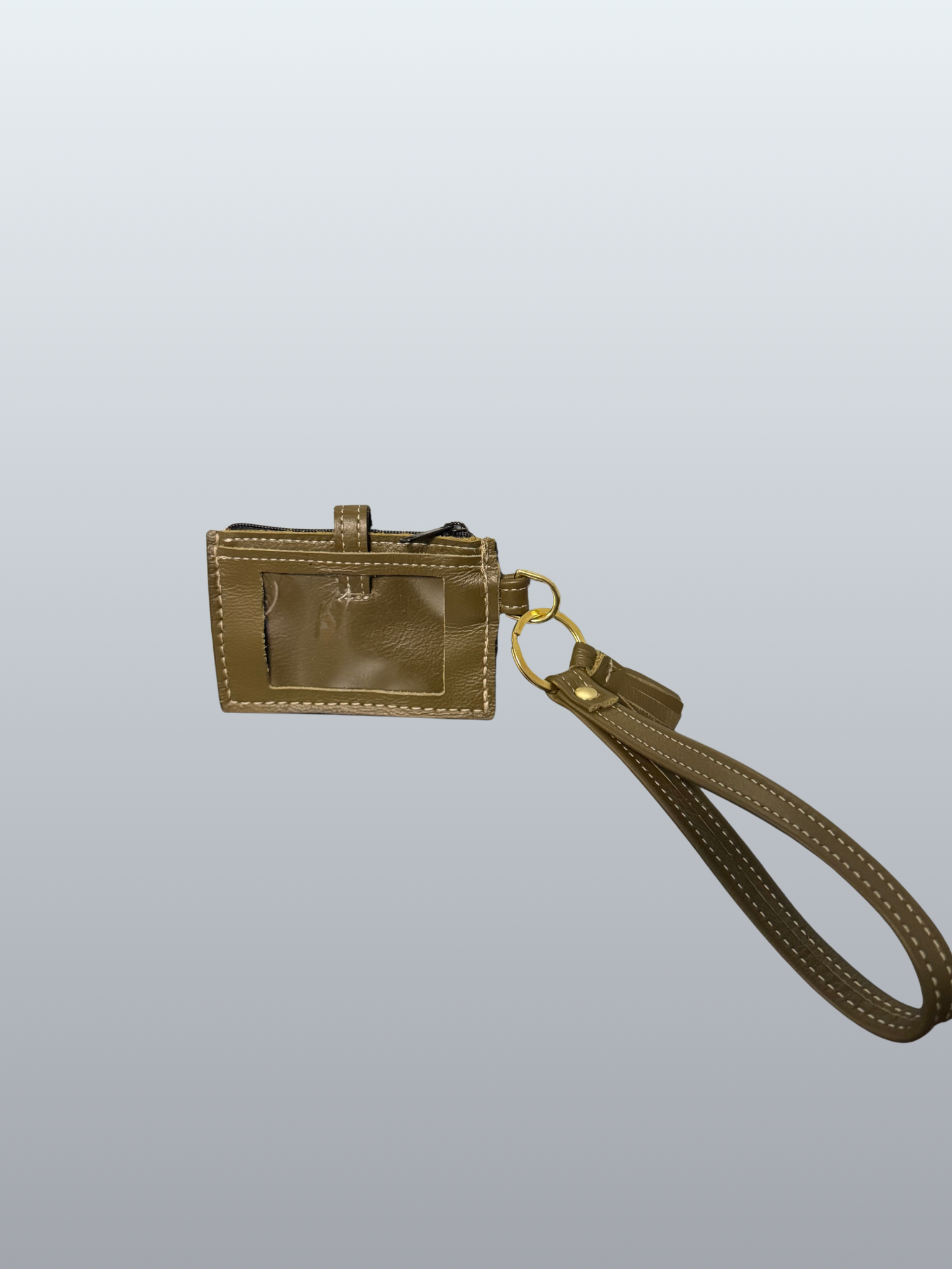 Olive Green Leather Wristlet Wallet - Image 2