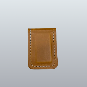 Mustard Leather Magnetic Cash Clip