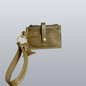 Olive Green Leather Wristlet Wallet