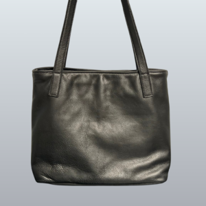 Marcee Black Leather Tote Bag