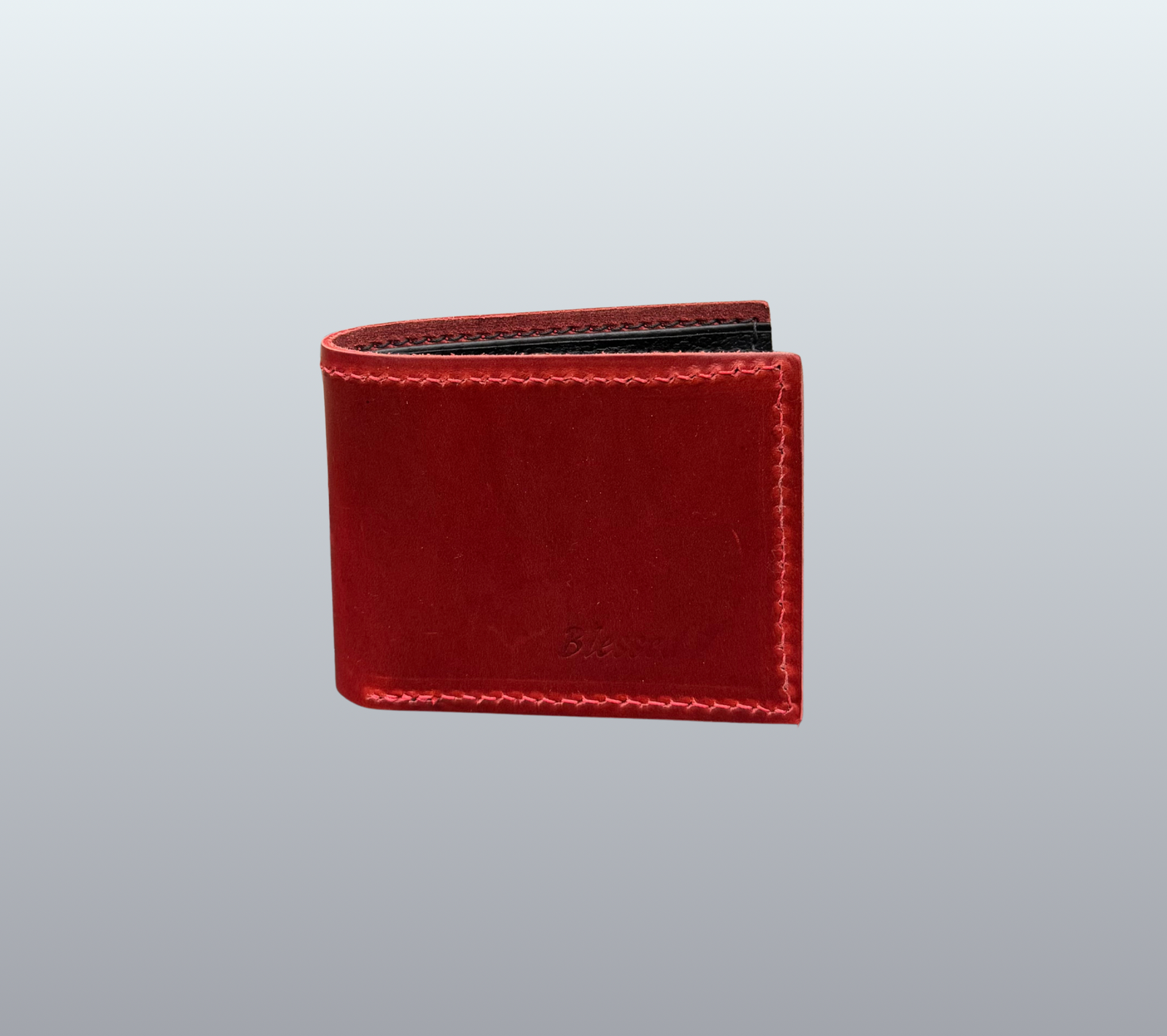 Red Leather Bifold Wallet