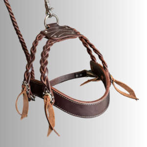 Braided Leather Dog Harness & Lead Set