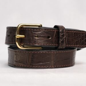 Alligator Desert Brown Leather Belt