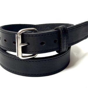 Black Stitched Premium Heavy Cowhide Leather Belt