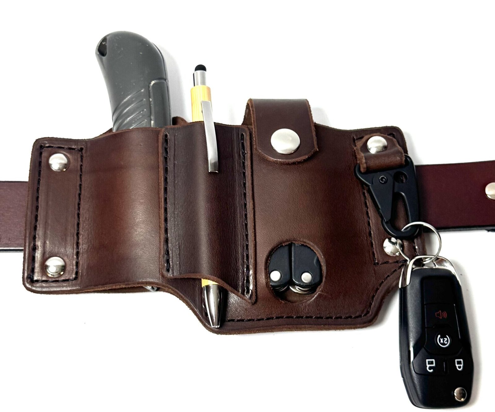 Brown Leather EDC Belt Organizer