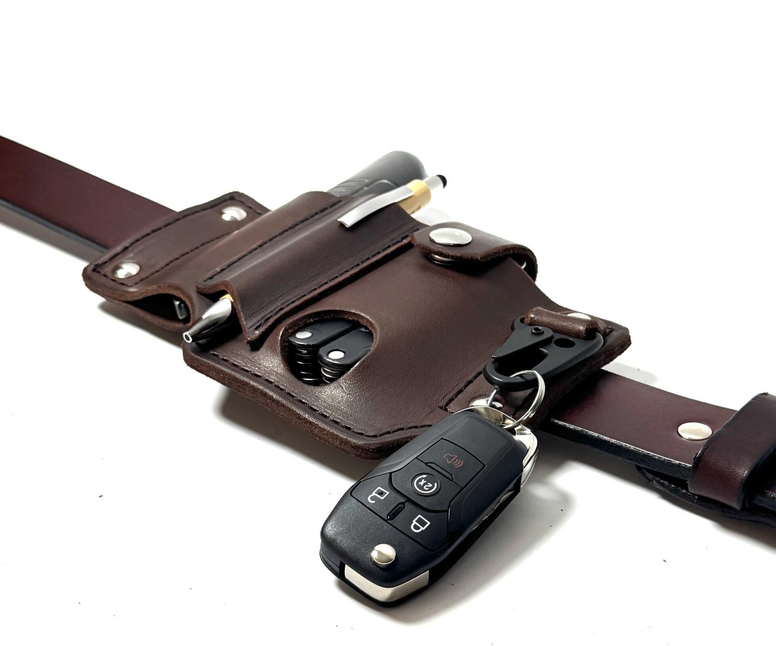 Brown Leather EDC Belt Organizer - Image 3