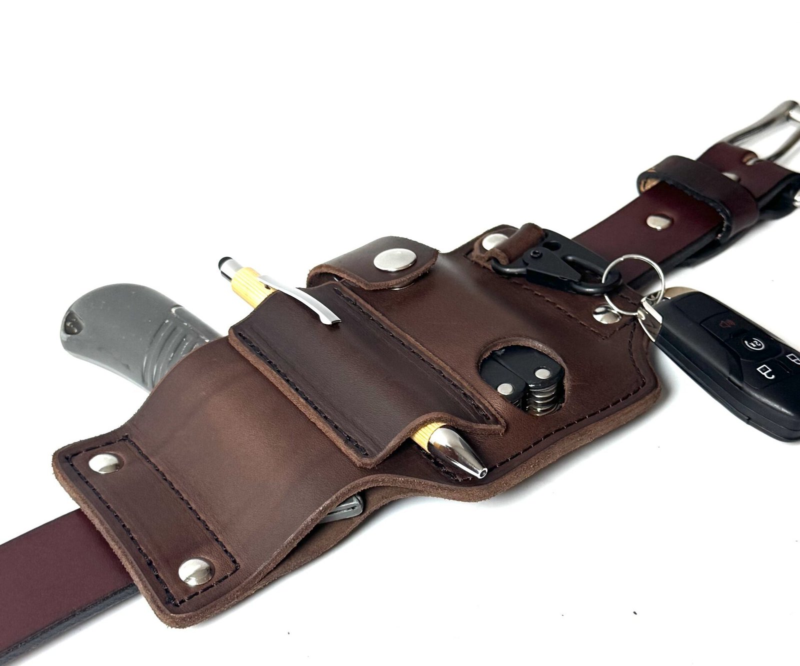 Brown Leather EDC Belt Organizer - Image 2