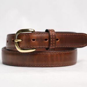 Brown Raised Center Leather Belt