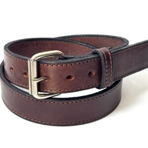 Brown Stitched Premium Heavy Cowhide Leather Belt