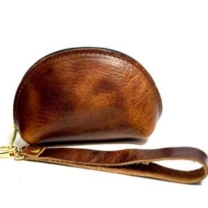 Light Brown Taco Design Leather Purse