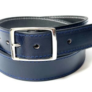 Navy Leather Sports Belt