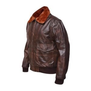 Men’s Distressed Brown Vintage Sheepskin Leather Jacket