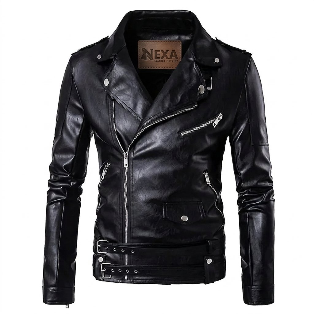 Men’s Relic Black Biker Leather Jacket