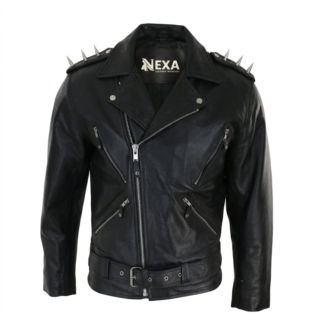 Men’s Spike Hide Original Cross Zip Leather Jacket