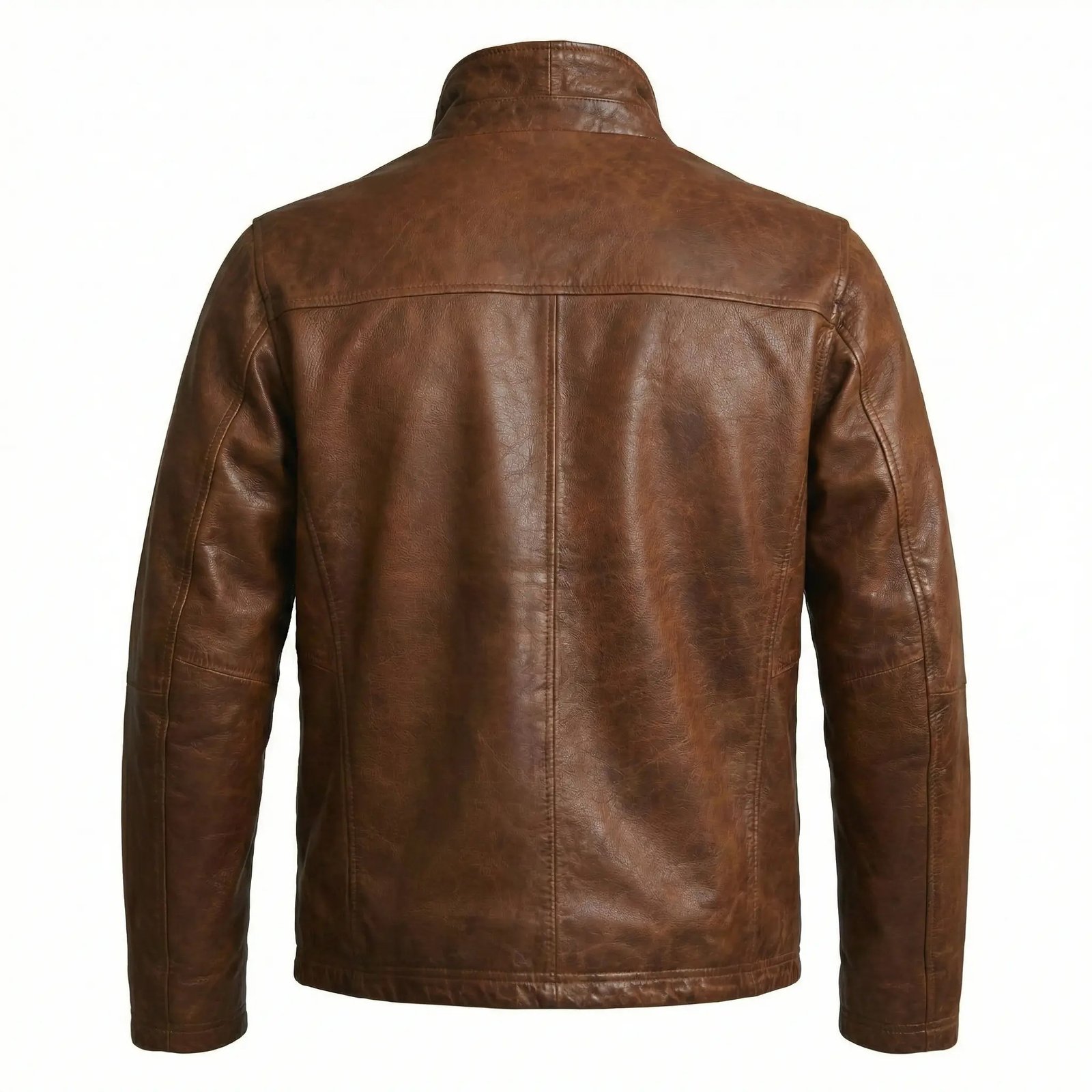 Men’s Brown Vintage Leather Jacket - Image 6