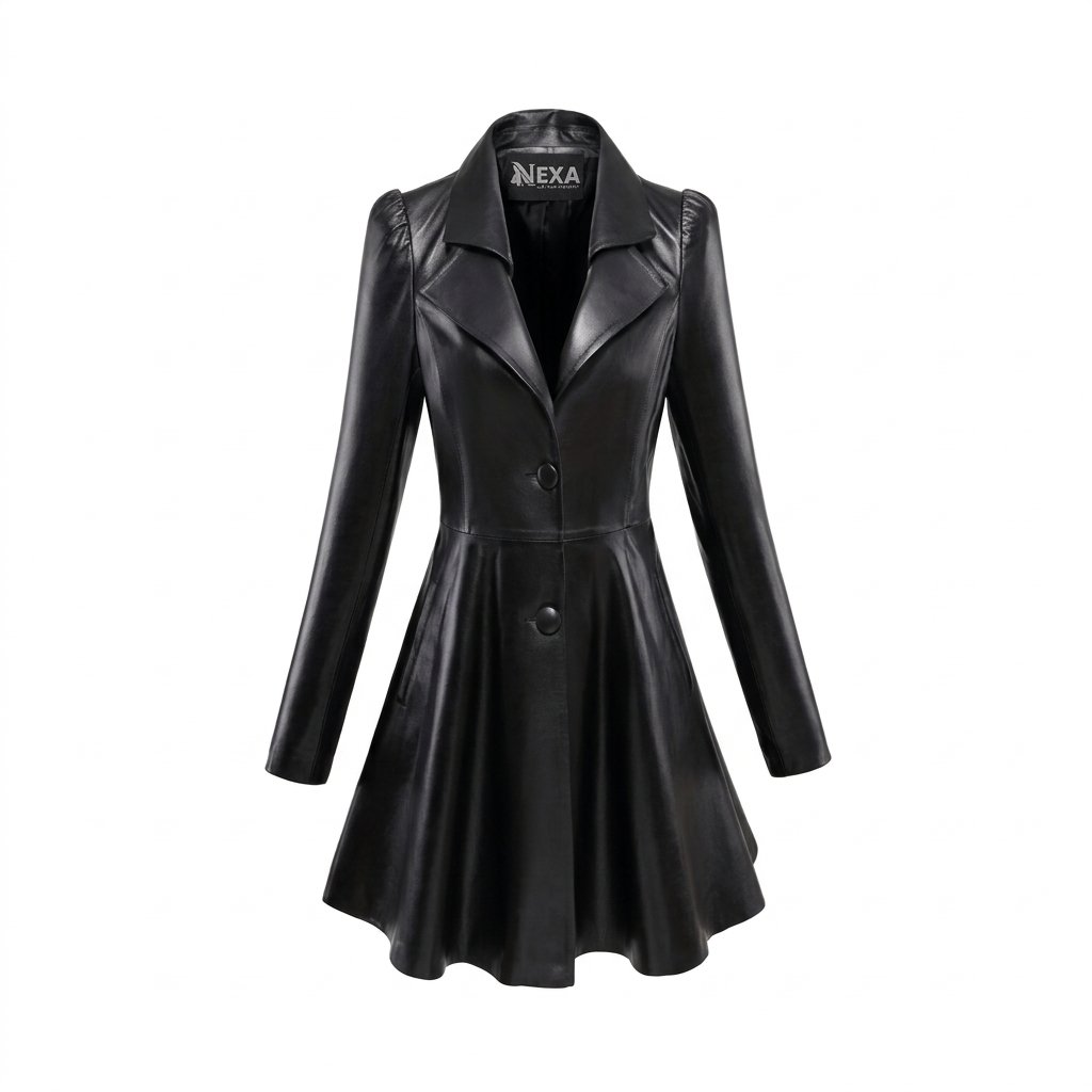 Women’s Black Leather Coat