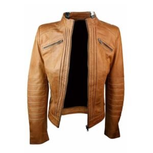 Women’s Tan Brown Sheepskin Leather Jacket