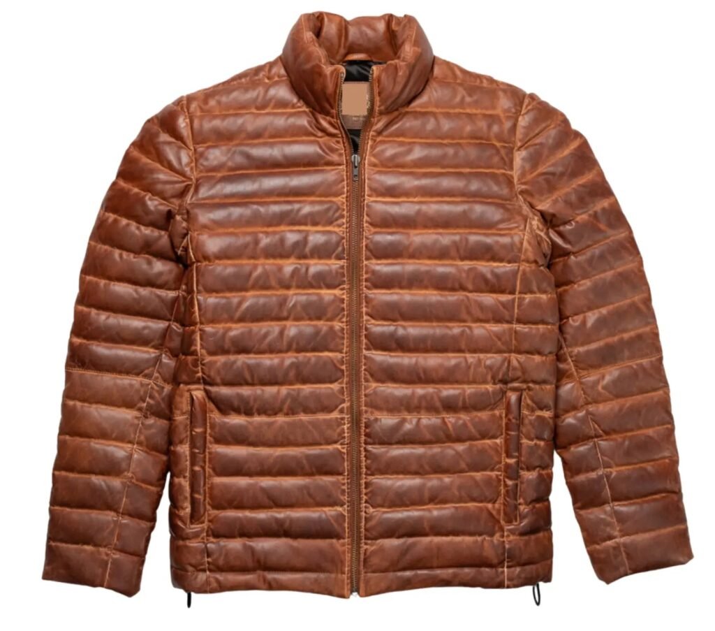 Men’s Sheepskin Puffer Leather Jacket
