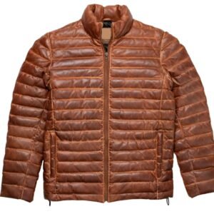 Men’s Sheepskin Puffer Leather Jacket