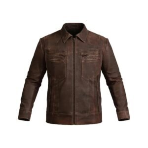 Men’s Brown Lambskin Biker Leather Jacket