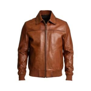 Men’s Brown Vintage Motorcycle Bomber Leather Jacket