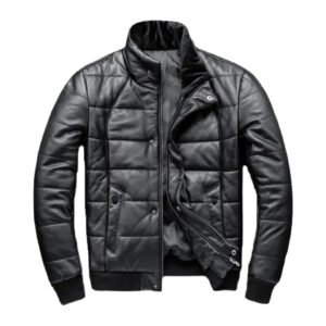 Men’s Puffer Sheepskin Leather Jacket
