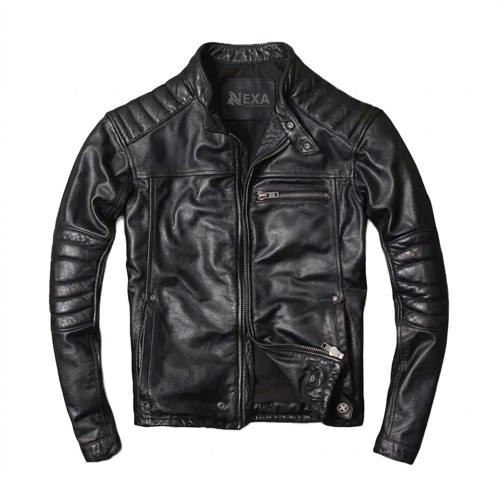 Men’s Cafe Racer Sheepskin Leather Jacket