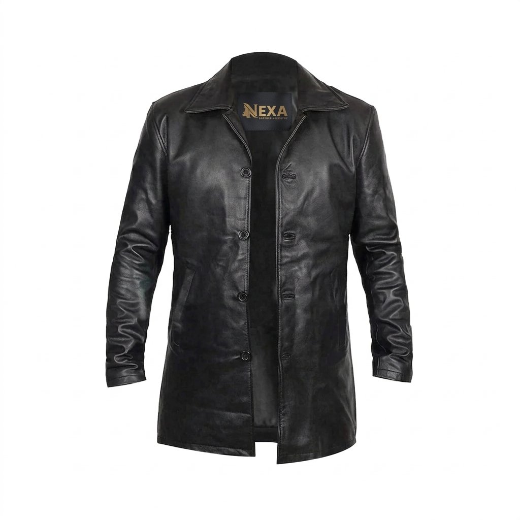 Men’s Lambskin Leather Trench Coat