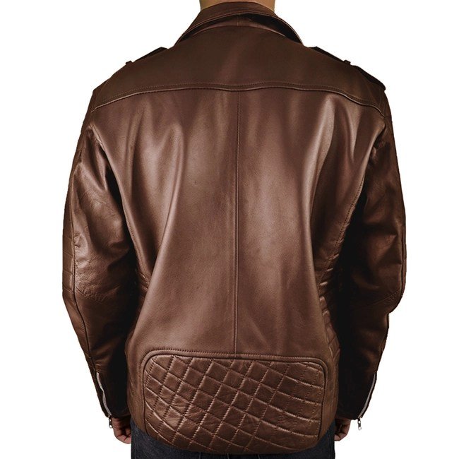 Men’s Quilted Biker Leather Jacket - Image 4