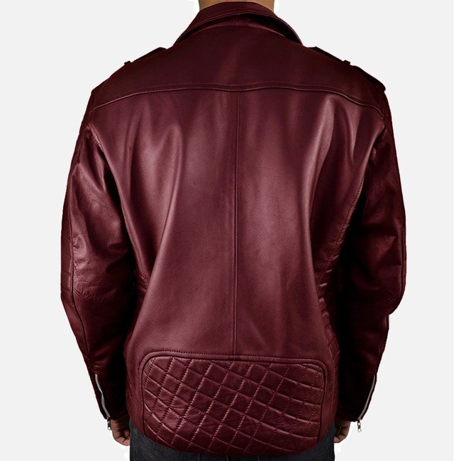 Men’s Quilted Biker Leather Jacket - Image 6
