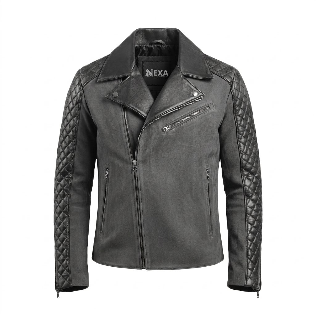 Men’s Stylish Cafe Racer Black Leather Jacket