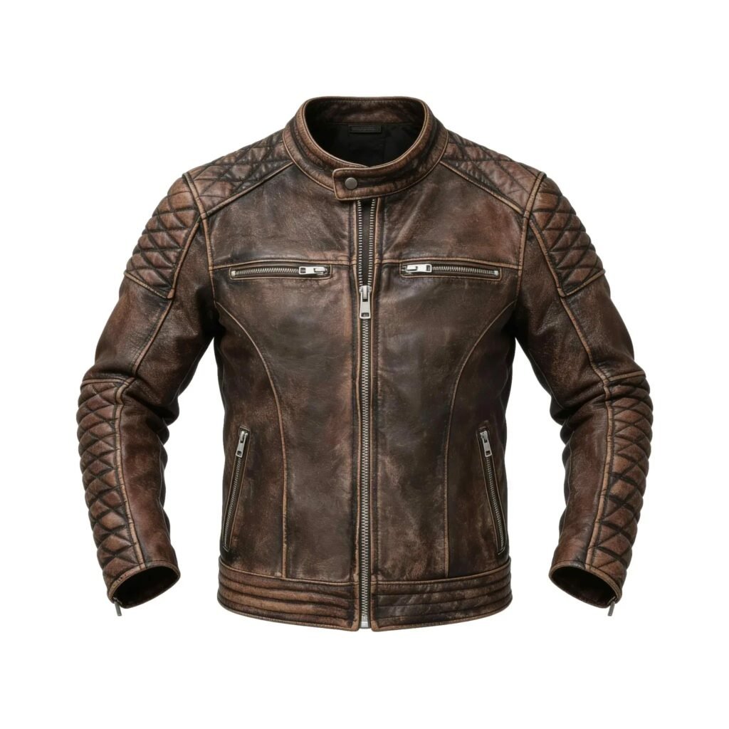 Men’s Vintage Cafe Racer Leather Jacket