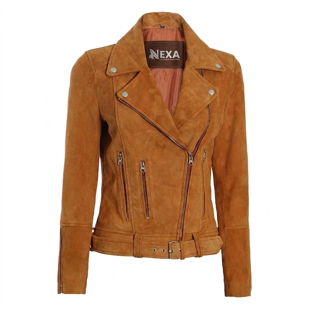 Women’s Brown Suede Moto Jacket