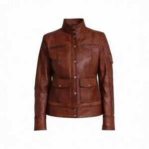 Women’s Dark Wax Brown Sheepskin Leather Jacket